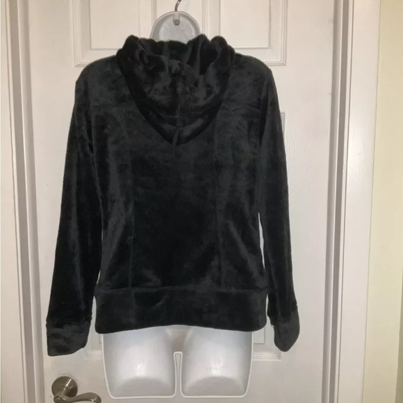 Adrienne Vittadini Sport Black Faux Fur  Hoodie Jacket Size Small - Picture 2 of 10